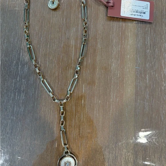 Mignonne Gavigan Gold Necklace with Abalone Pendant GWP new w tags - Picture 5 of 6